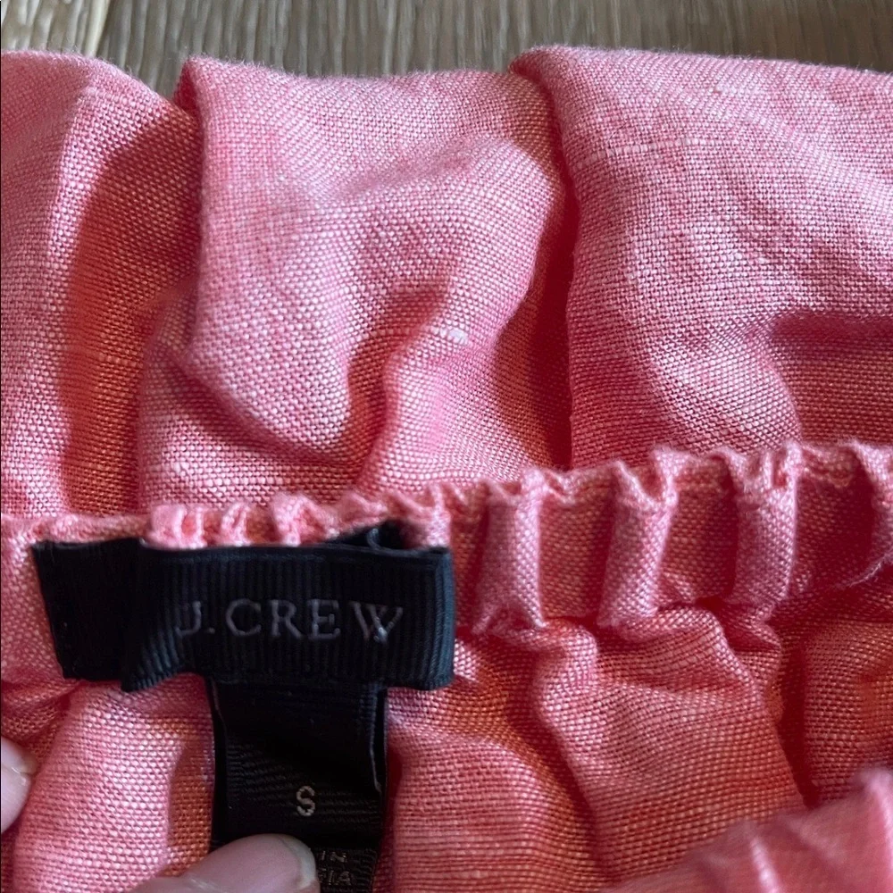 J crew linen blend Off-Shoulder dress reddish pink size small summer